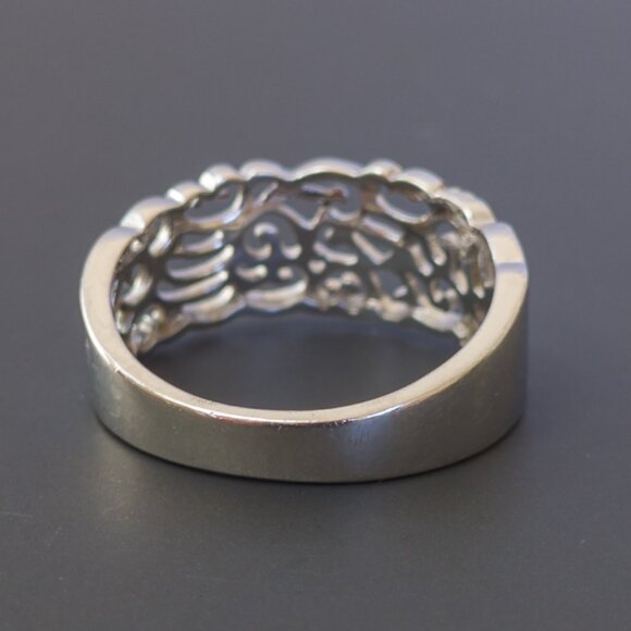 Sterling Openwork Scroll Band — Size 8 - Picture 9 of 13